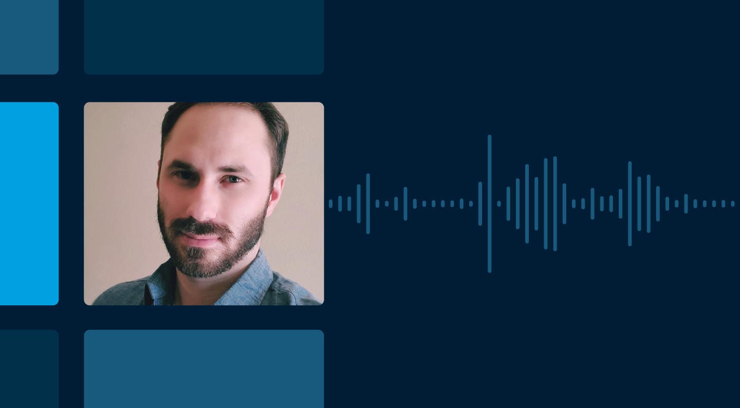 Headshot of Jon Curry and Line Graphic Background 