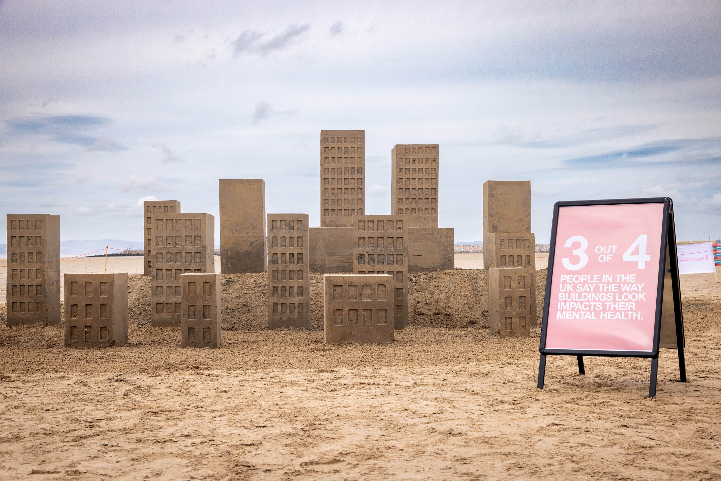 Sandcastles in Morecambe Bay