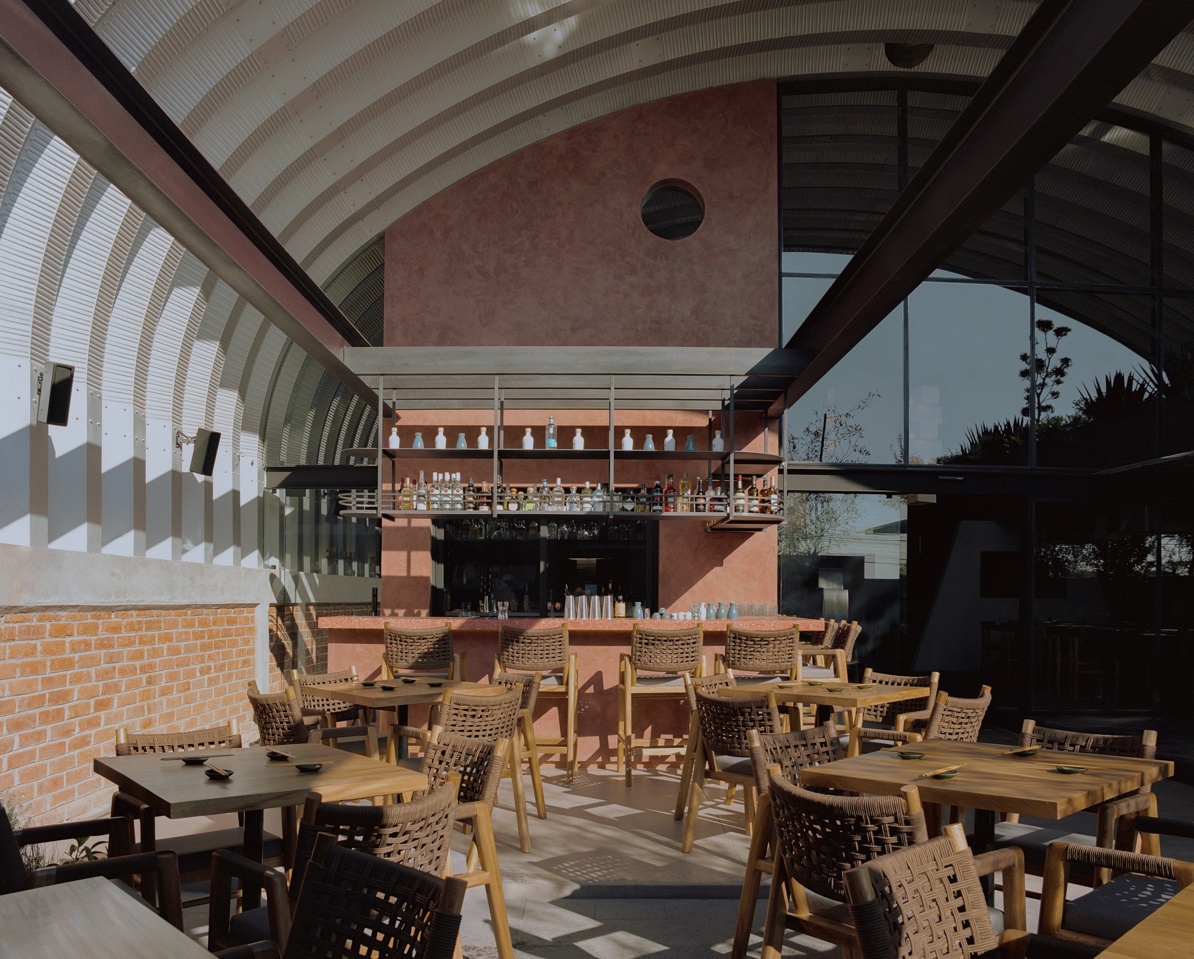I-beams in vaulted ceiling
