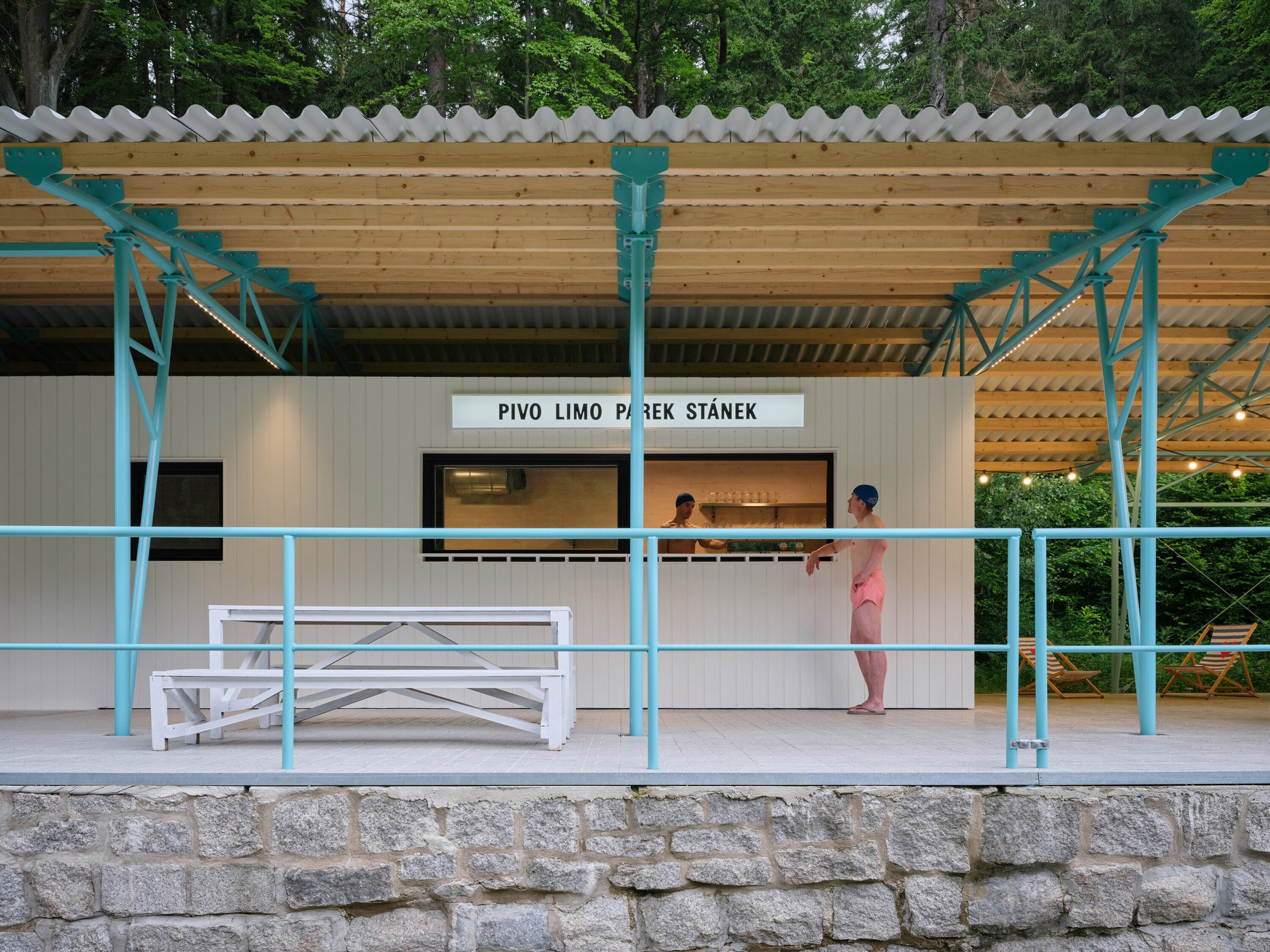Swimming facility restoration by Mjolk Architekti and Marie Vondrakova