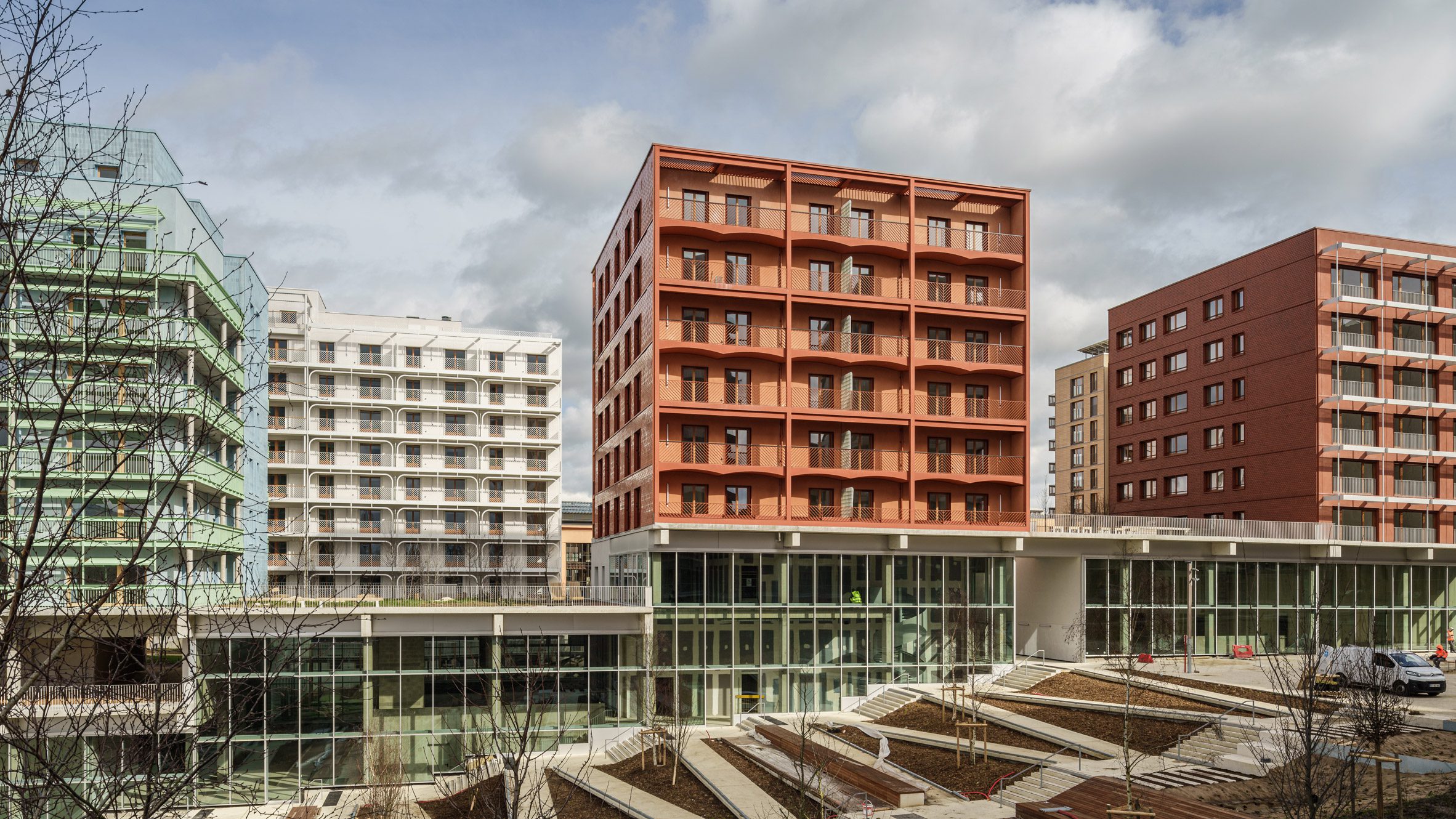 Athletes' Village apartment blocks by Brenac & Gonzalez & Associés