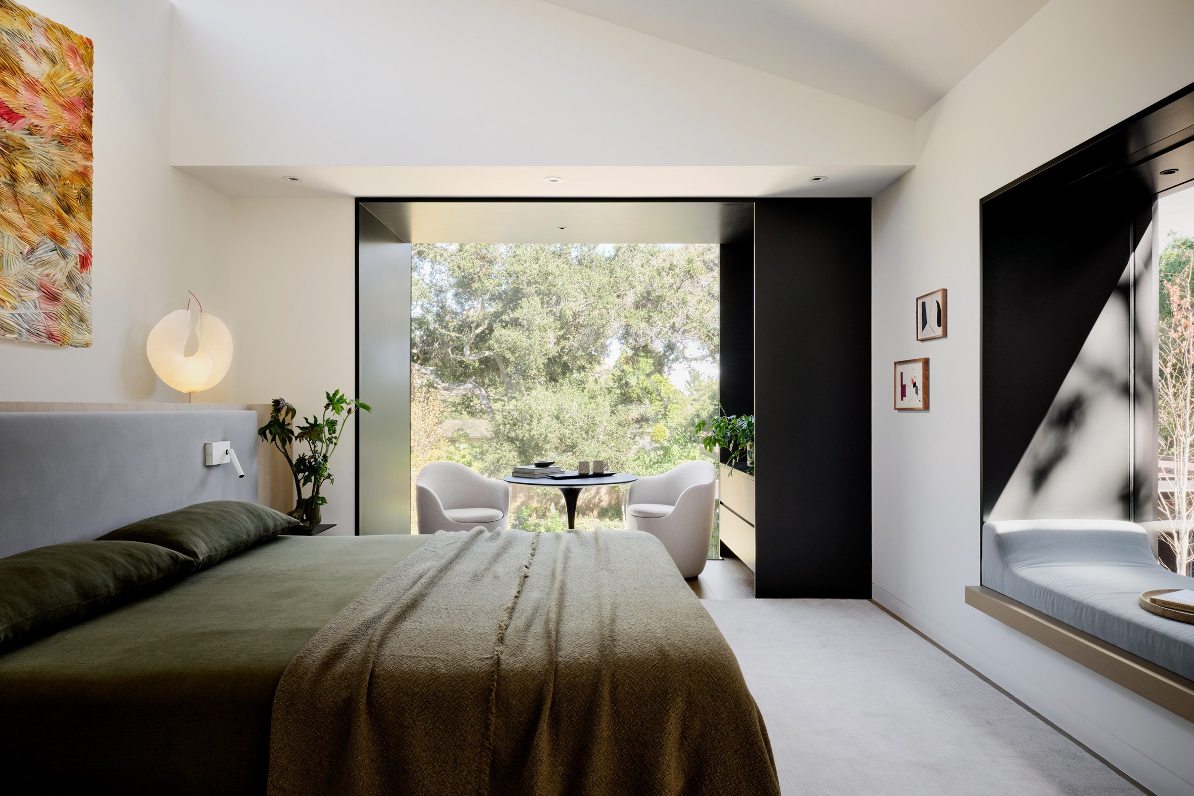 California house with concrete bas relief