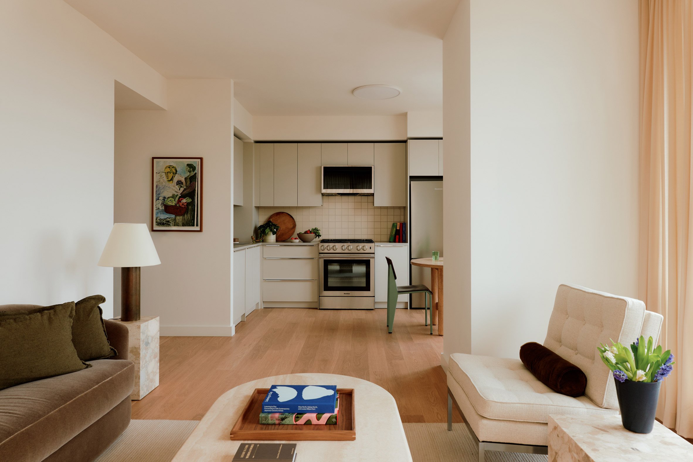 A kitchen in an apartment building