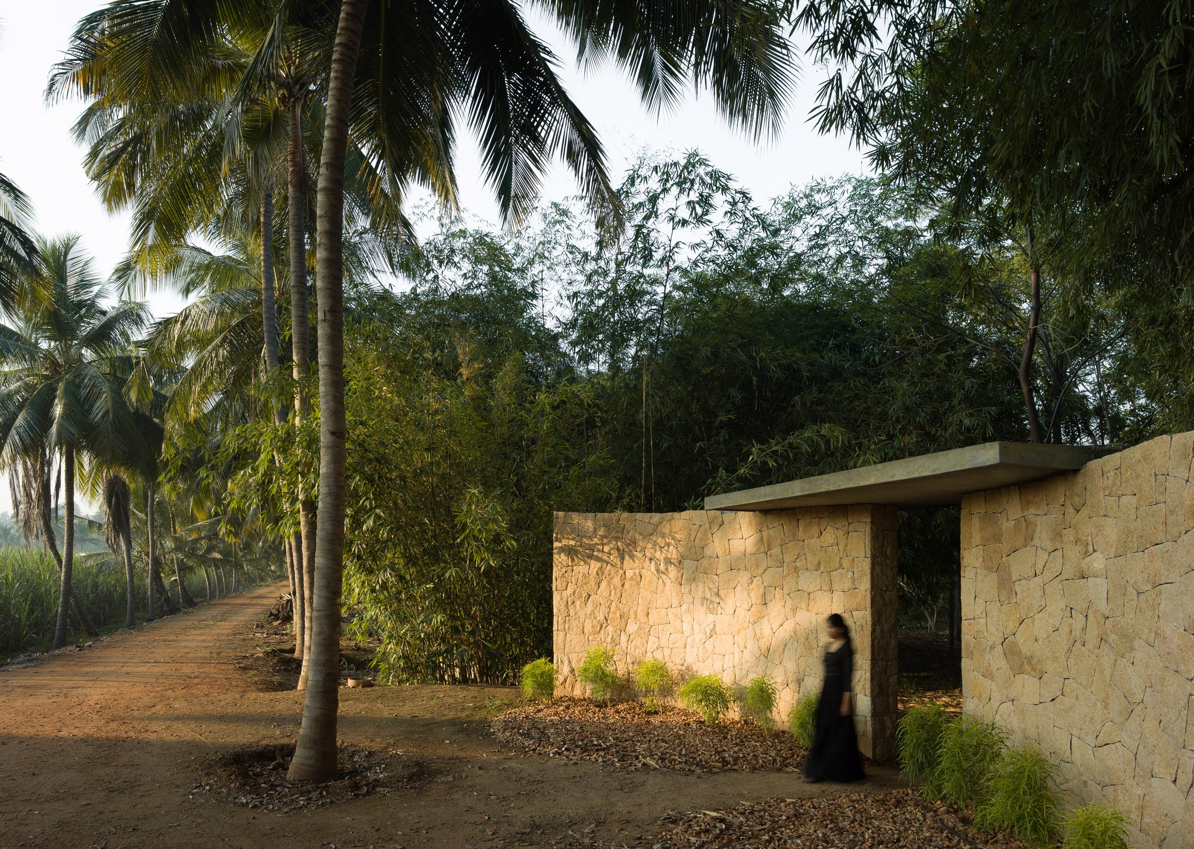 Exterior view of the Sanctum of Trees memorial in India 