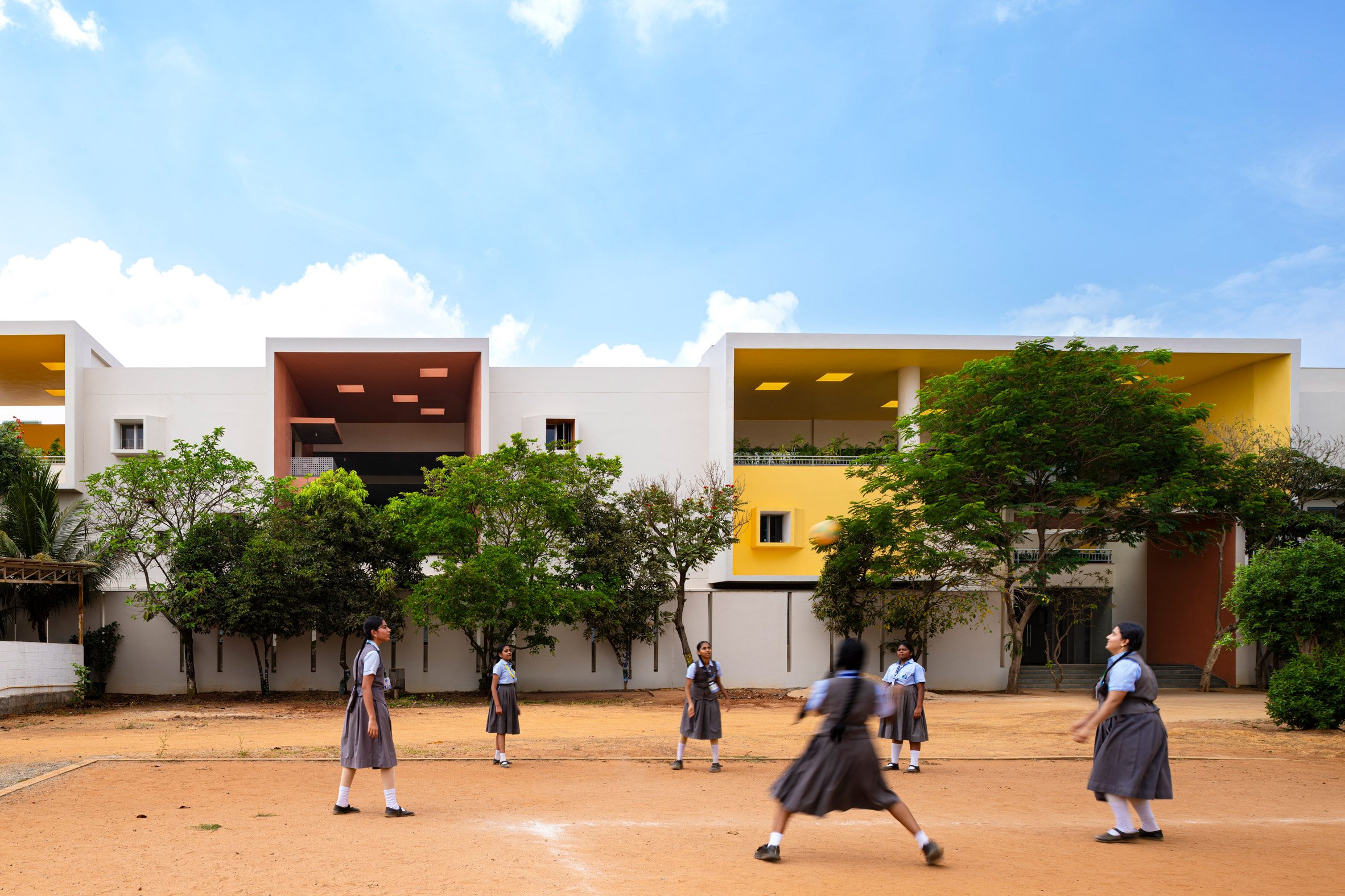 View towards the Rainbow International School in India