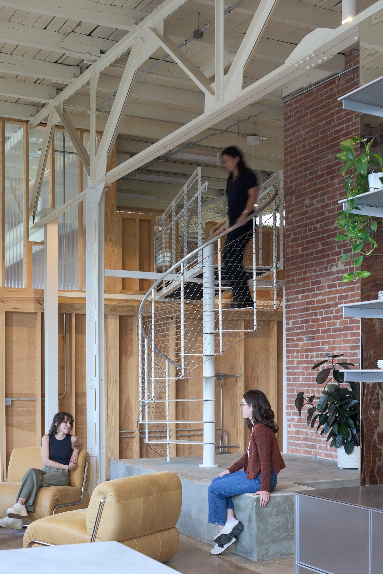 Office space with spiral stair