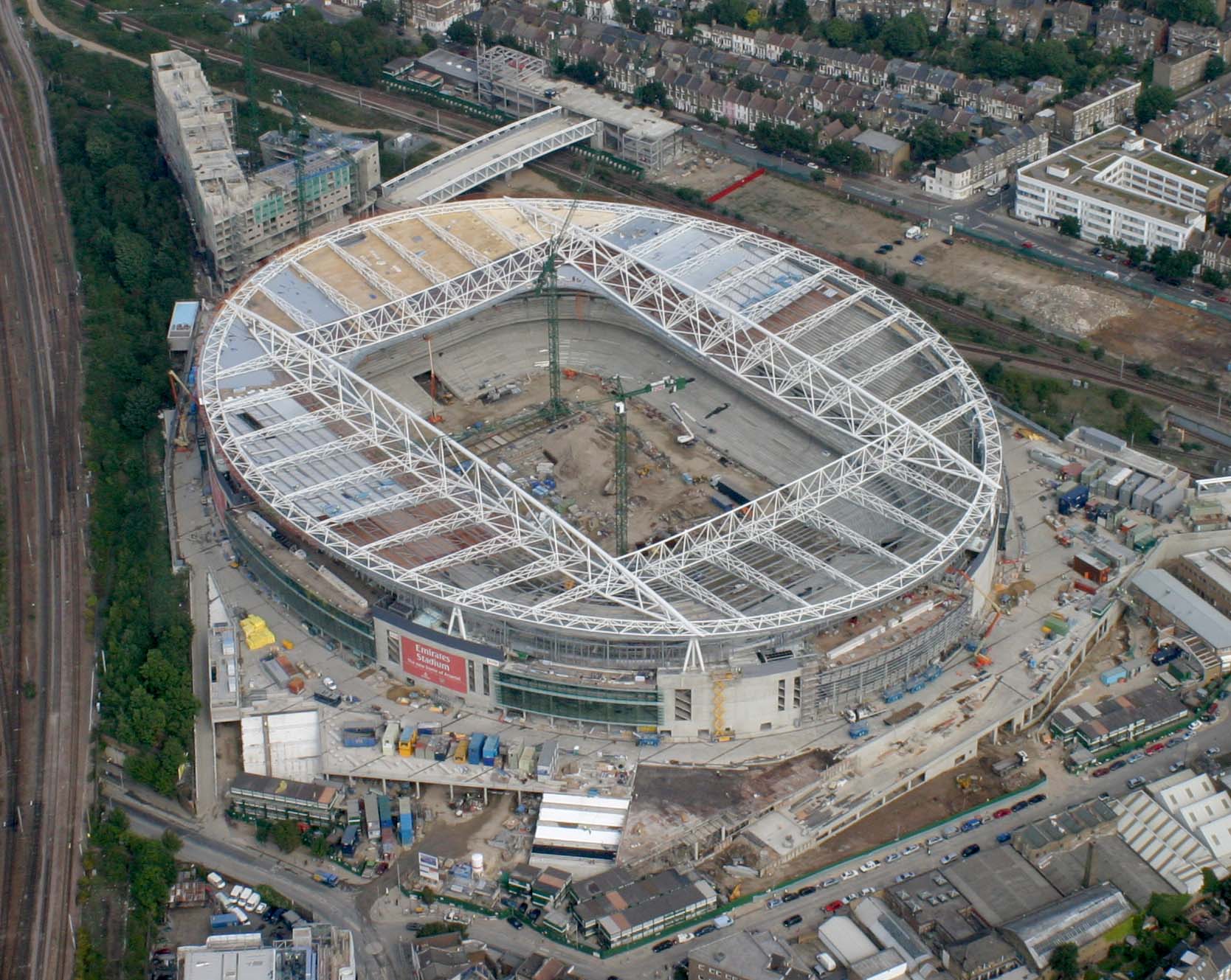 Image: Arsenal’s Emirates Stadium under construction (image: Sir Robert McAlpine).