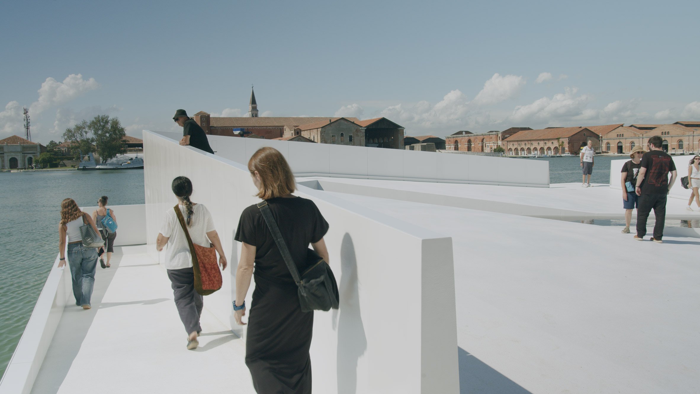 White floating plaza in Venice by Carlo Ratti Associati and Höweler + Yoon Architecture 