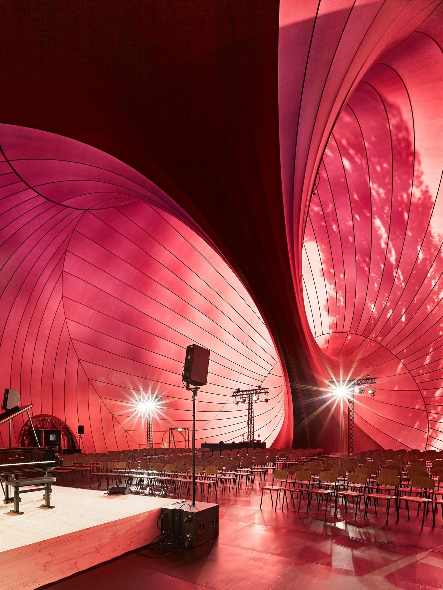 Ark Nova inflatable concert hall in Lucerne by Anish Kapoor and Arata Isozaki