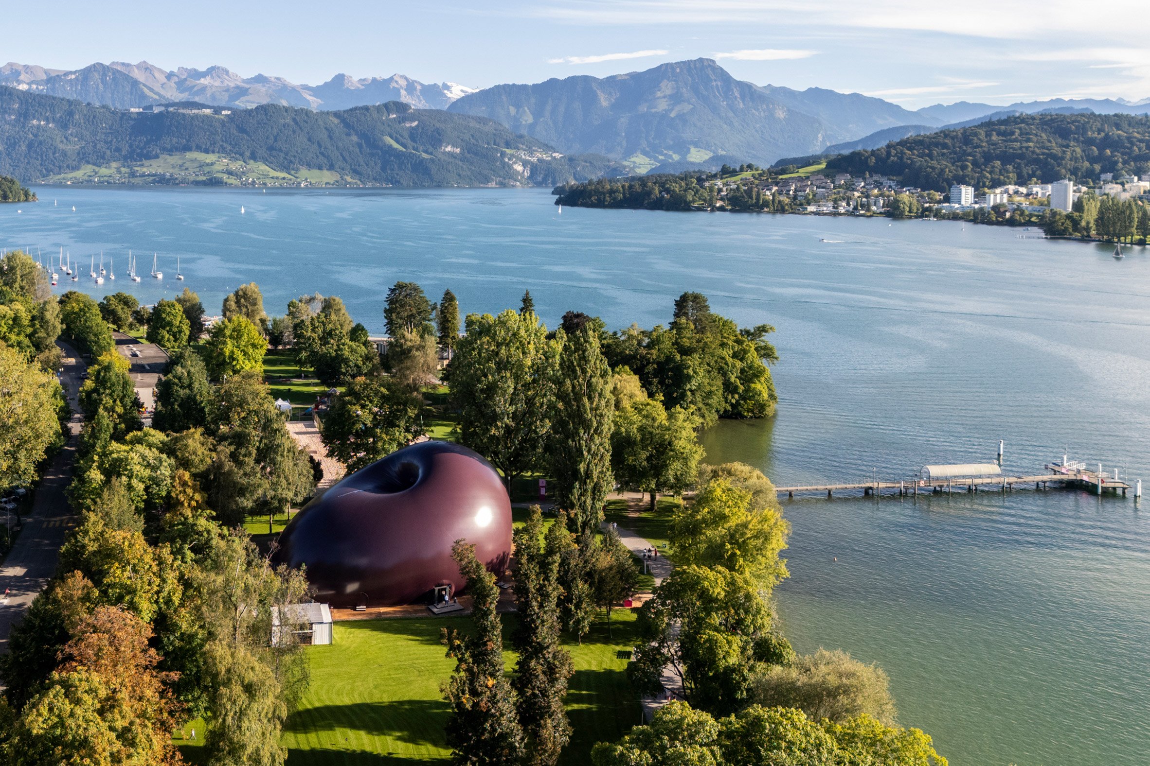 Inflatable concert hall in Lucerne by Anish Kapoor and Arata Isozaki