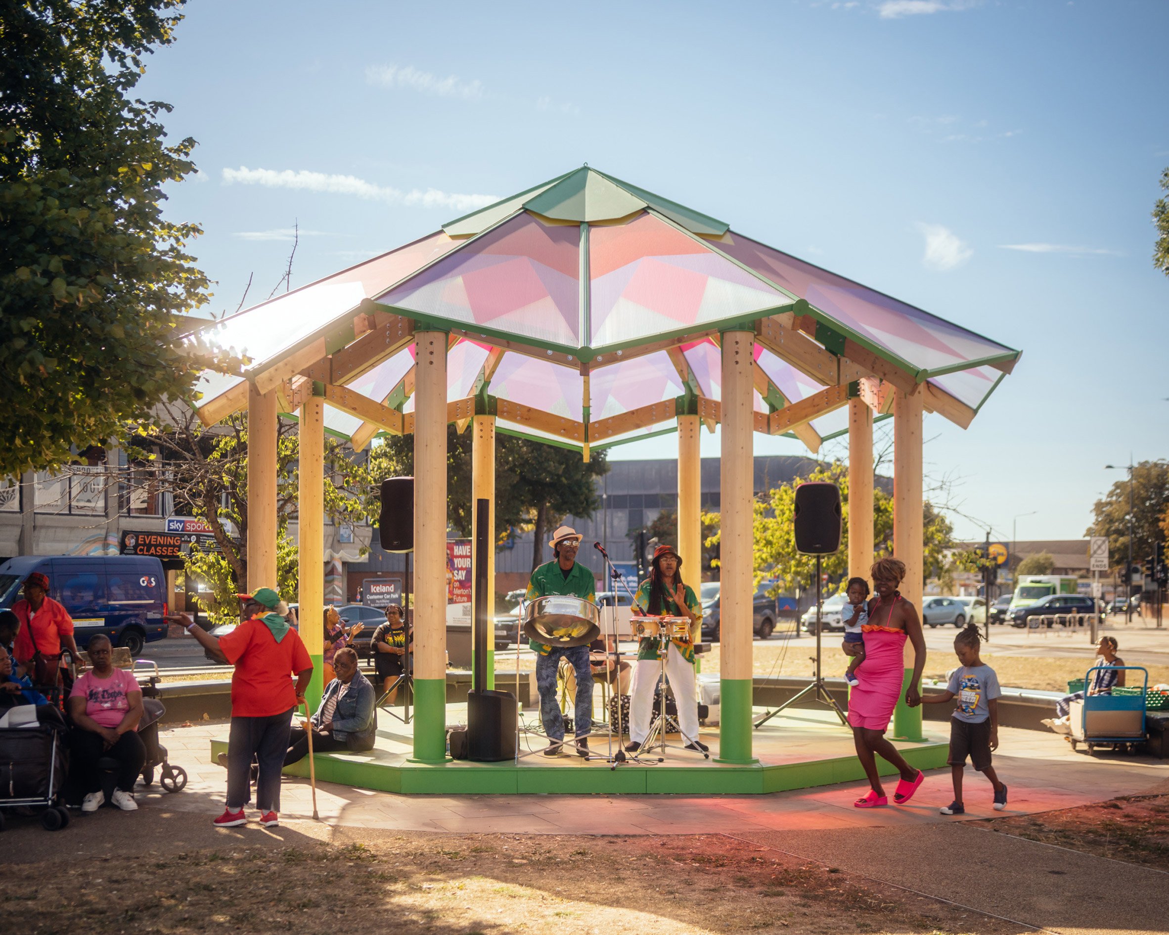 Mitcham Fair Green colourful bandstand