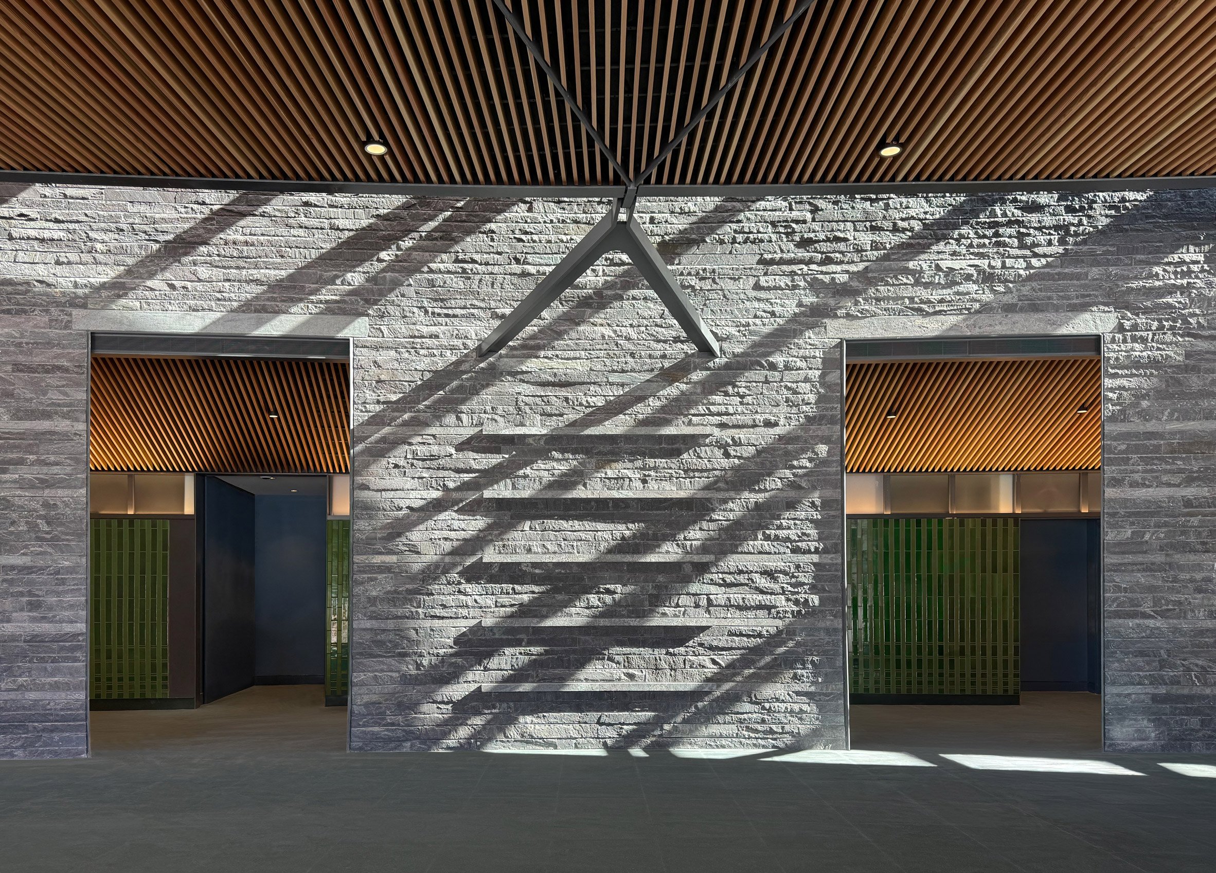 Locker rooms in the Davis Center