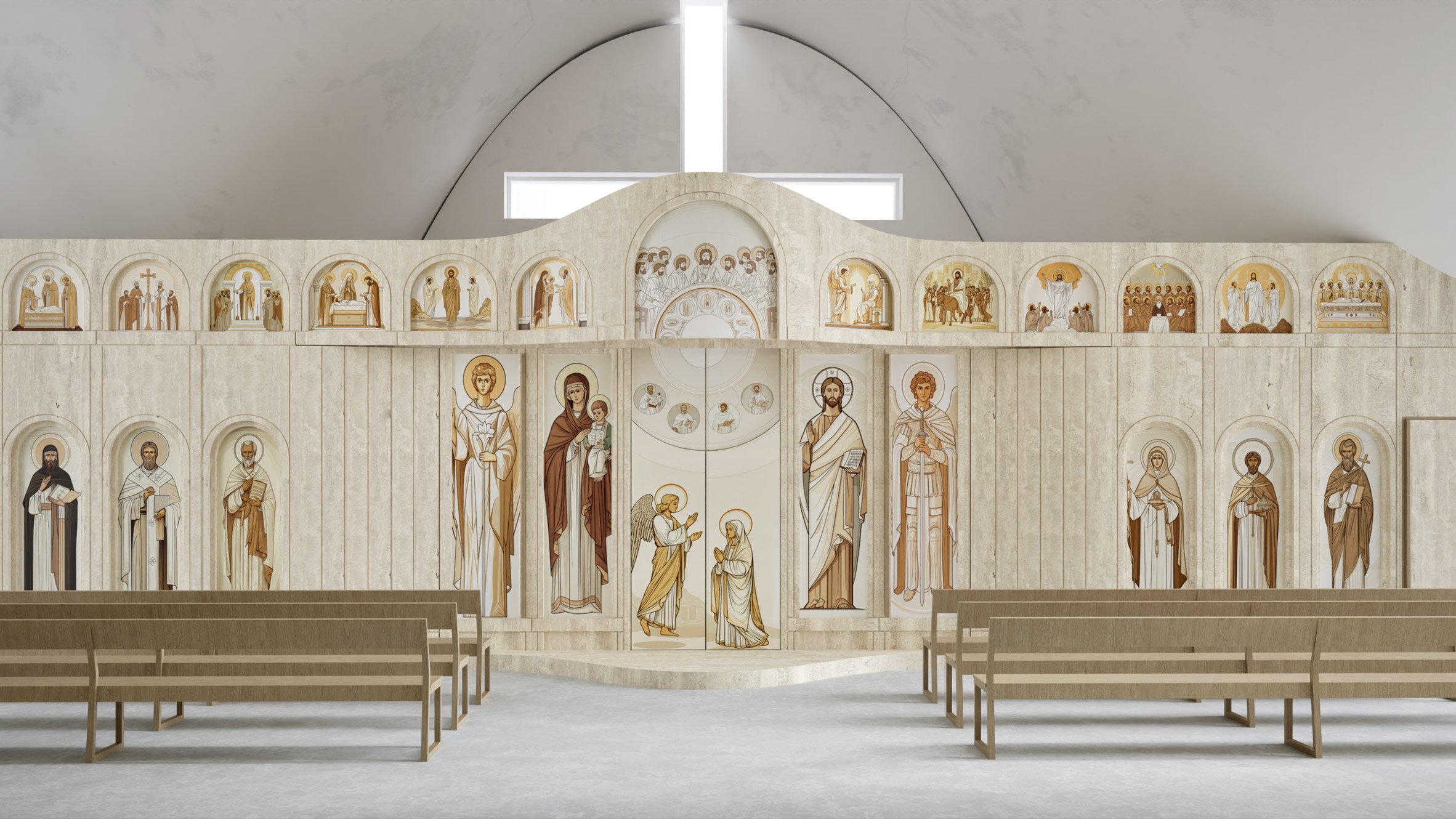 Interior of Holy Trinity Church by Aranchii Architects