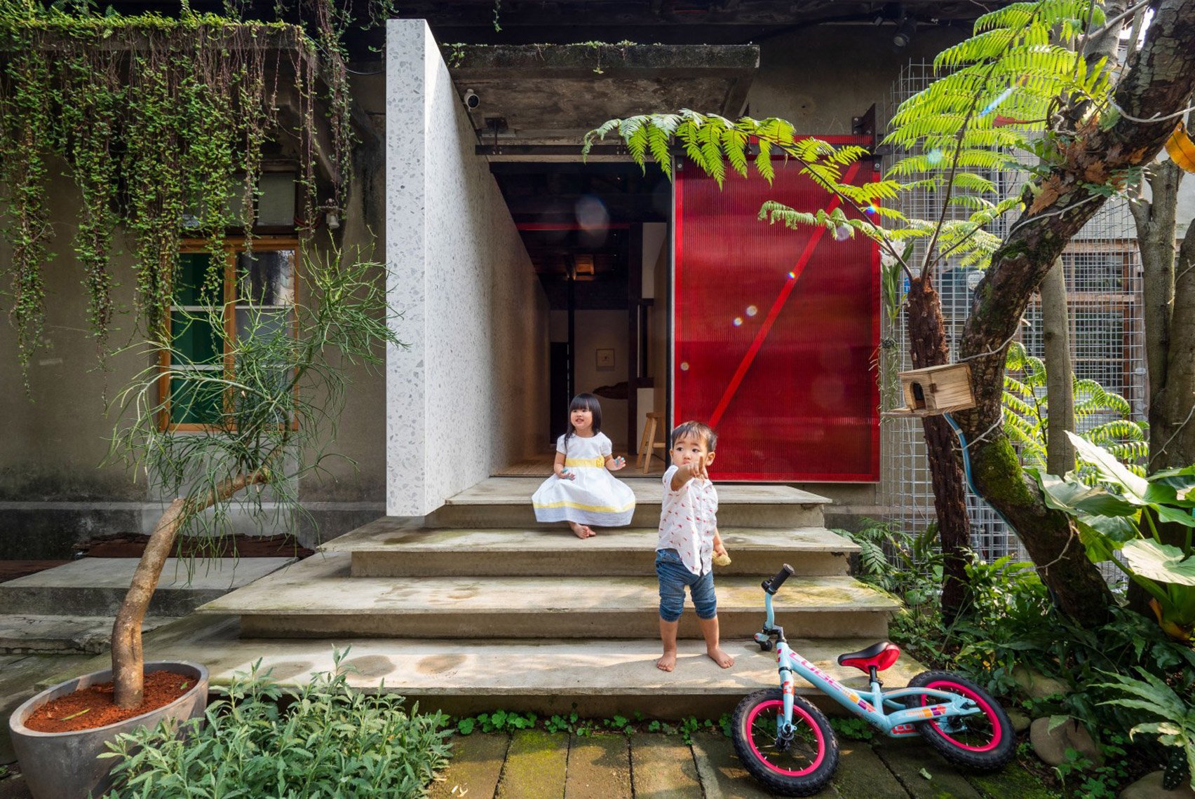 Front door of Living Lab house designed by JC Architecture