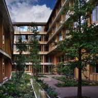 Courtyard at the Appleby Blue elderly housing by Witherford Watson Mann