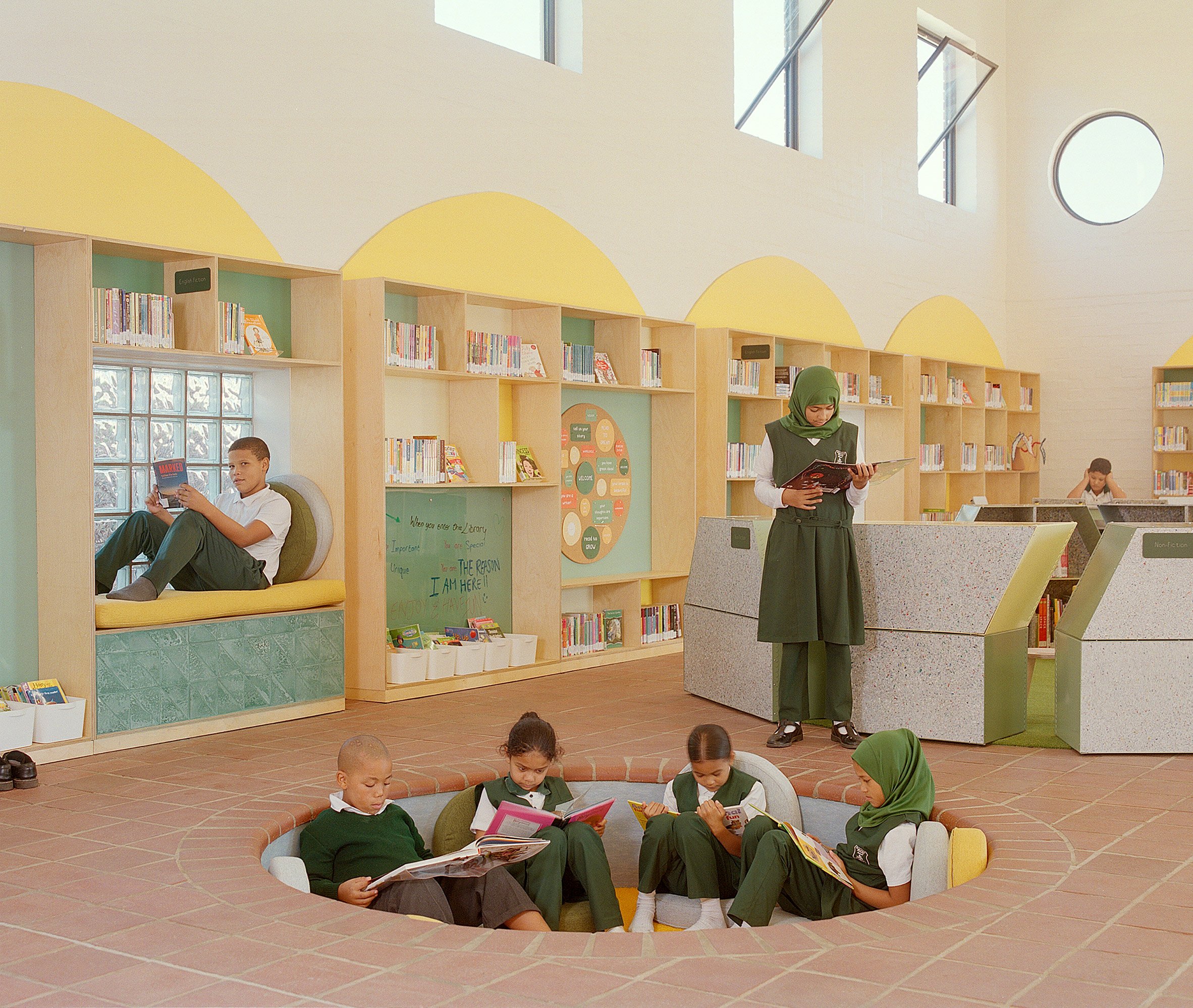 Children reading at the Rahmah Library