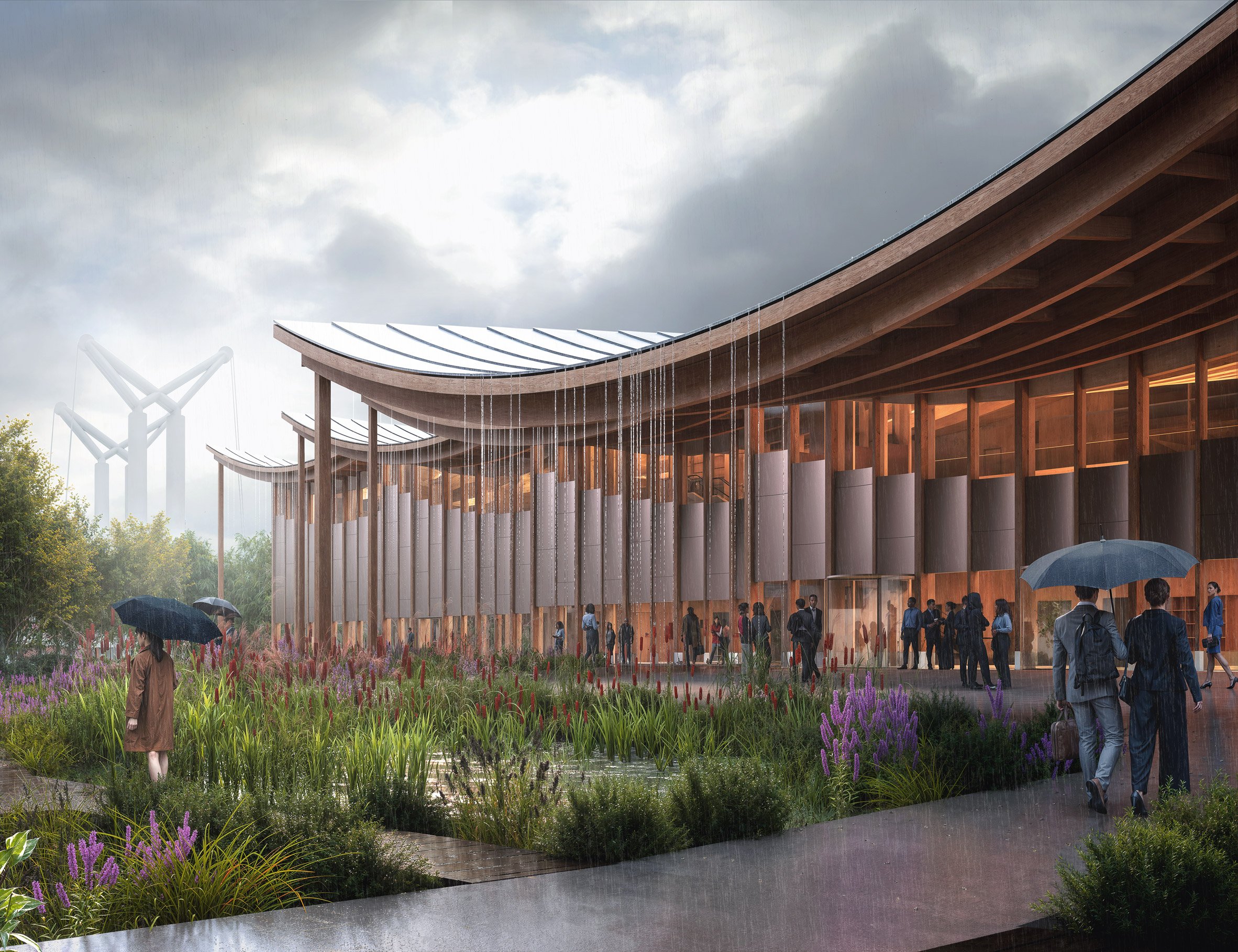 Mass-timber congress centre in Normandy by BIG