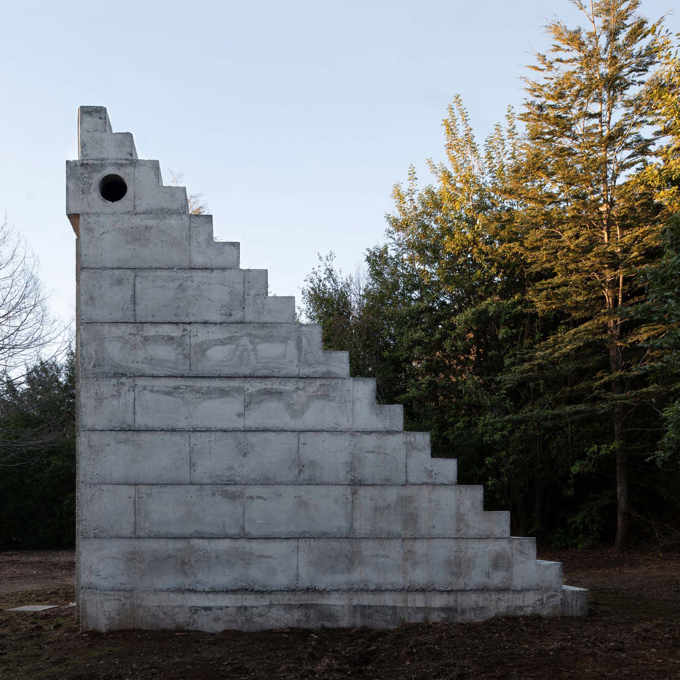 Staircase profile of Miel Pavilion by Pezo von Ellrichshausen