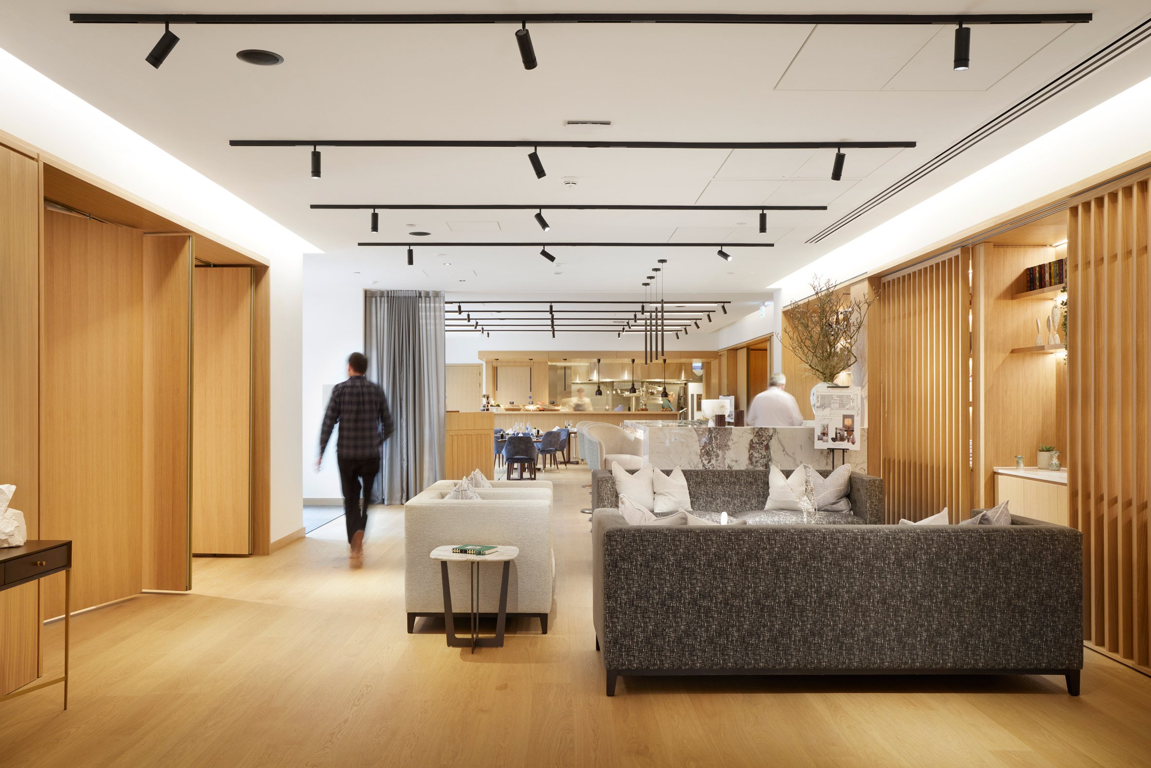 Communal living spaces inside retirement complex