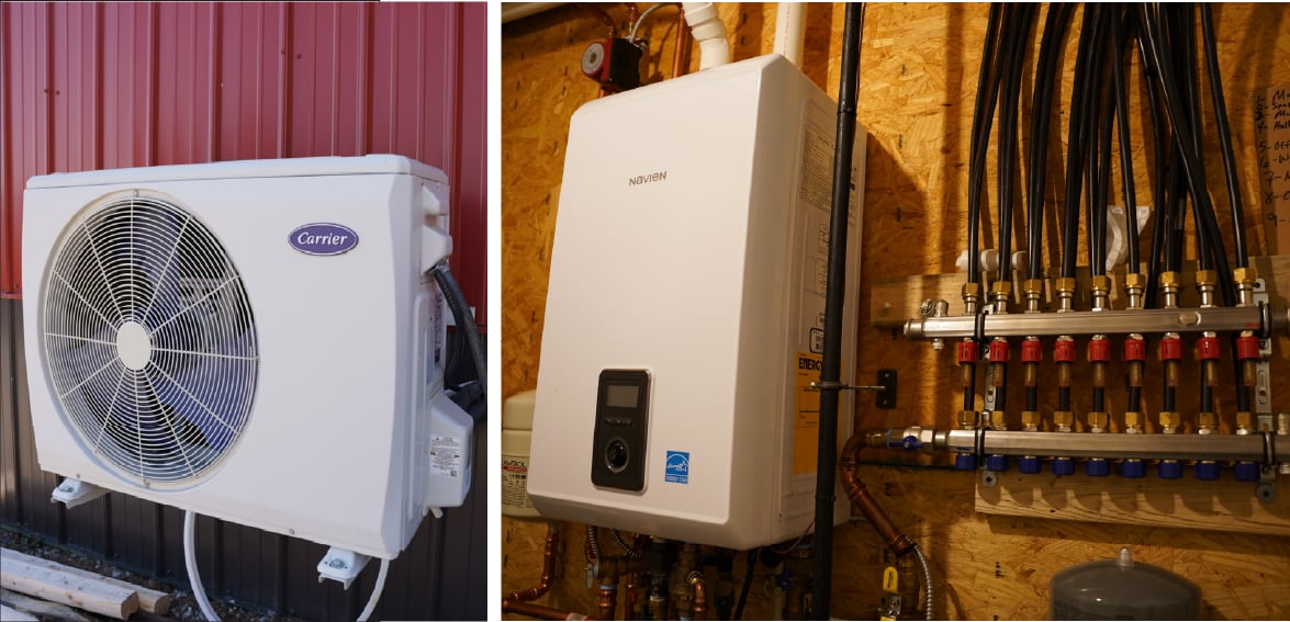 Heat pump and radiant floor heat mechanics 