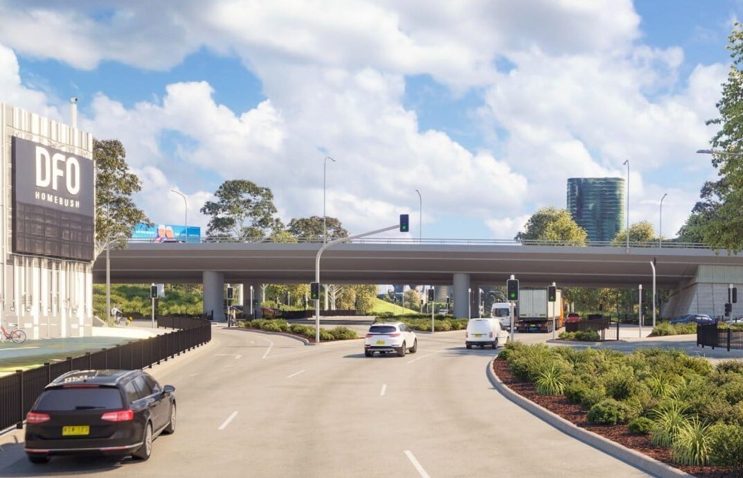 A new design has been released for works on the $200 million Homebush Bay Drive and Australia Avenue intersection upgrade in Sydney.
